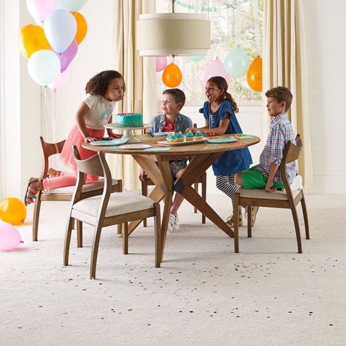 Kids birthday party in a room with white carpet from Rugtex of Florida in Miami, FL