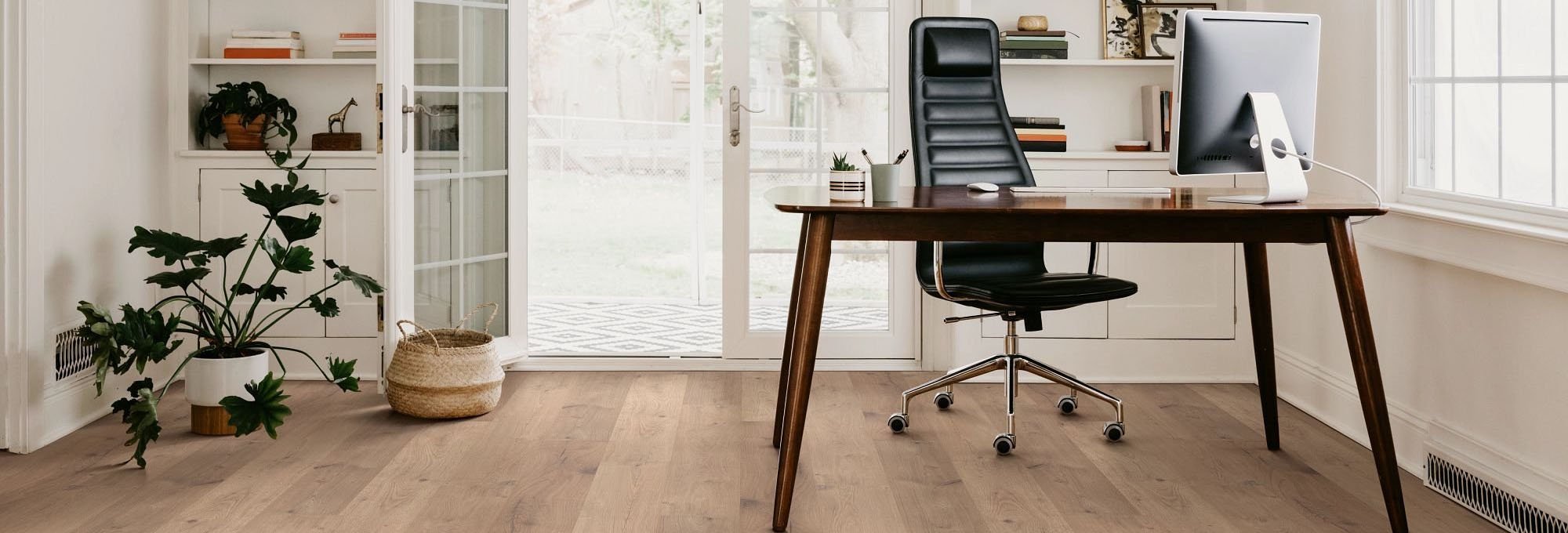 Home office with wood-look laminate flooring from Rugtex of Florida in Miami, FL