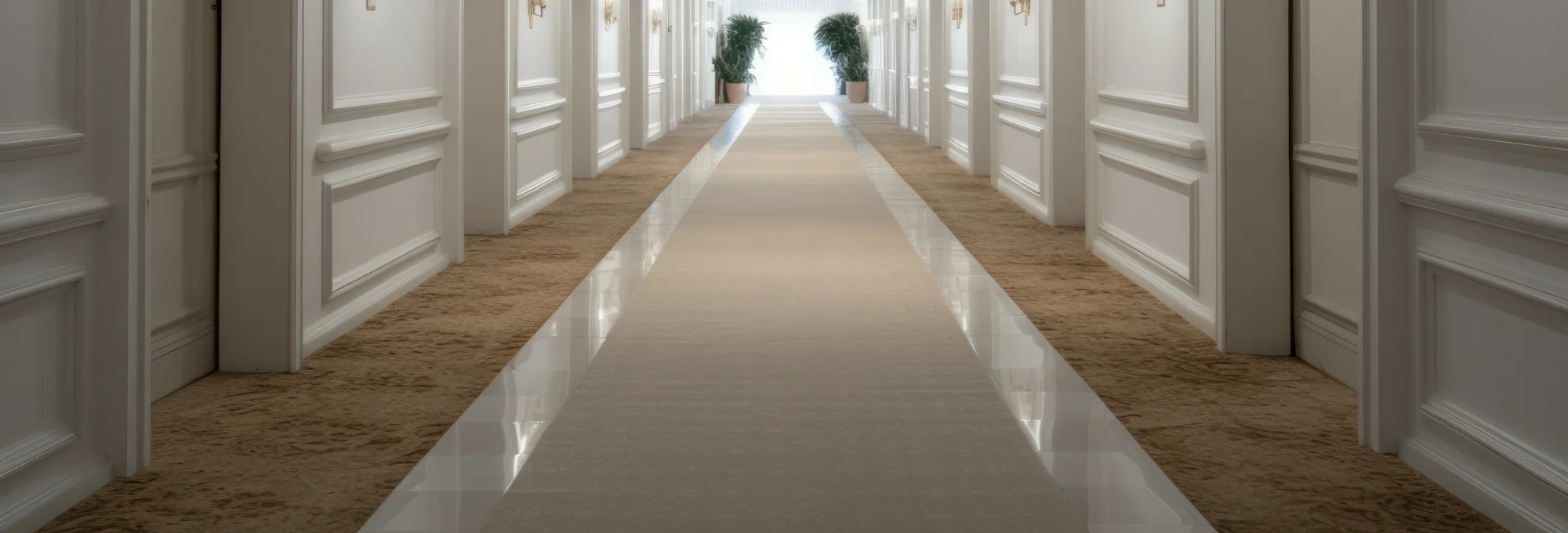 Commercial carpet installed in hotel hallway