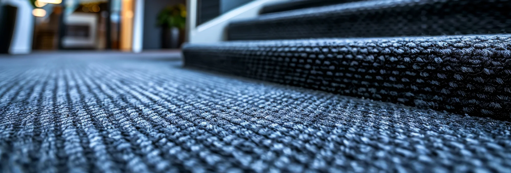 Commercial carpet installed on hotel stairs